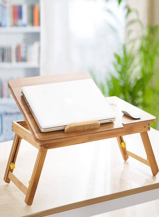 SOFFRIA Lap Desk Bamboo Bed Tray Table Fits up to 17.7 Inch Foldable Laptop Desk for Breakfast Homework Study Reading Eating Food Tray Table - Image 3