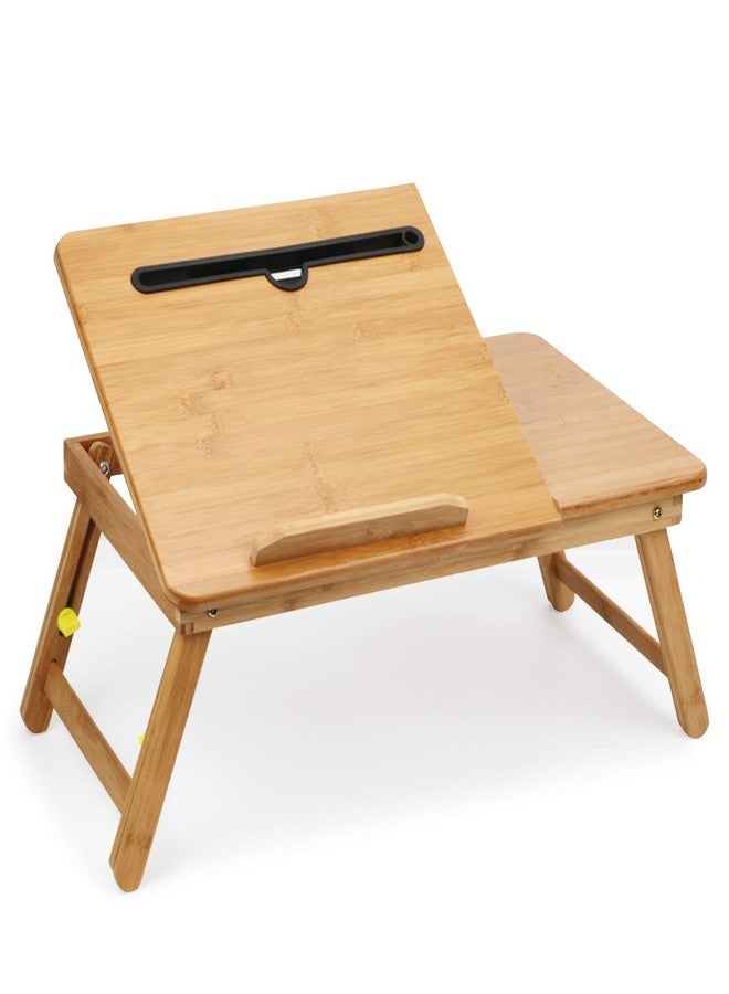 SOFFRIA Lap Desk Bamboo Bed Tray Table Fits up to 17.7 Inch Foldable Laptop Desk for Breakfast Homework Study Reading Eating Food Tray Table - Image 1