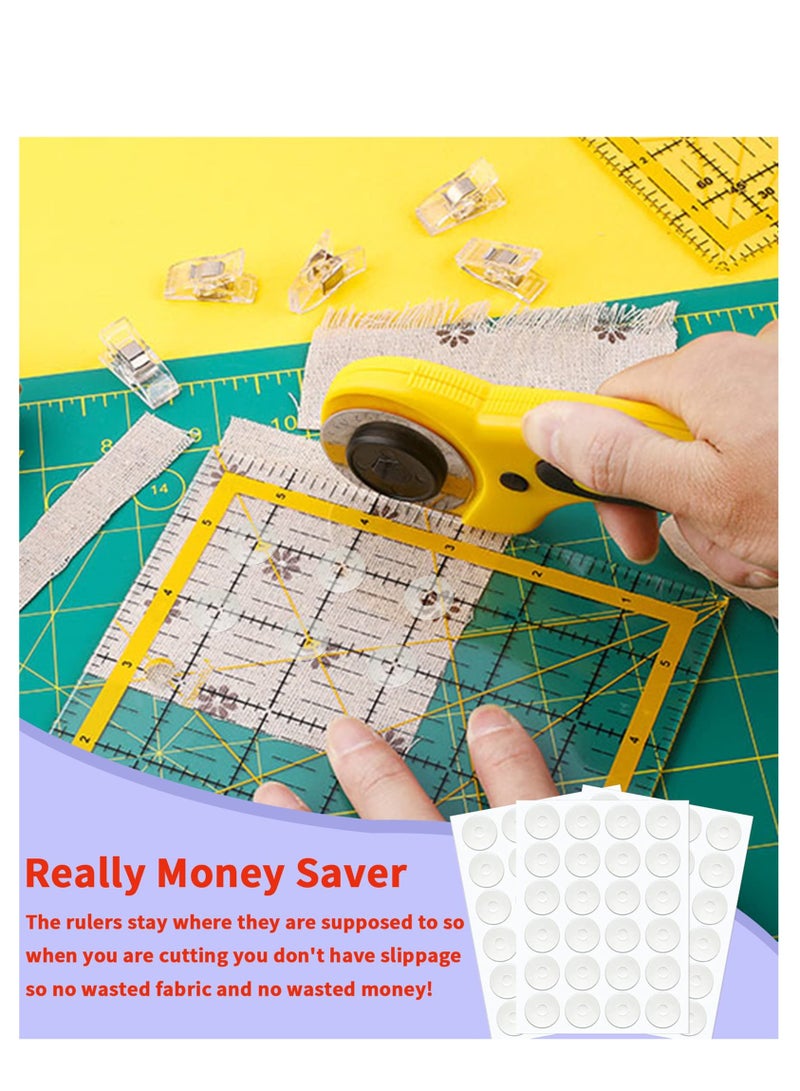 Non-Slip Adhesive Grips for Quilting Rulers and Templates - 144 Pack (72 Large & 72 Small) - Keep Your Sewing Rulers Steady and Accurate - Image 3