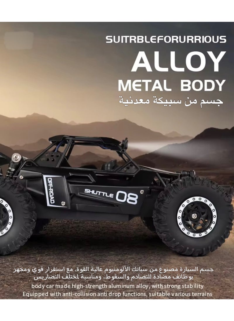OVYA RC -2.4GHz  Remote Control Car 1:16 Alloy High-Speed 20KM/H Big Foot Off Road Racing Buggy With 2Battry for Kids/Boys/Girls Birthday Gift (Black)  - Image 4