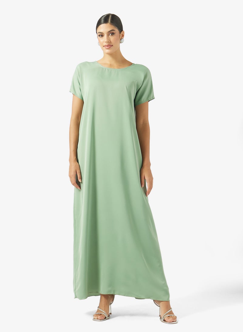 Khizana Lace Trim Abaya With Sheila - Image 4