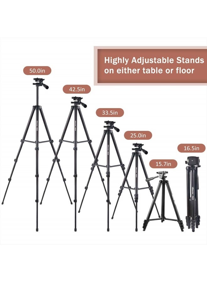 UBeesize 10" Selfie Ring Light with 50" Extendable Tripod Stand & Phone Holder for Live Stream/Makeup/YouTube Video - Image 3