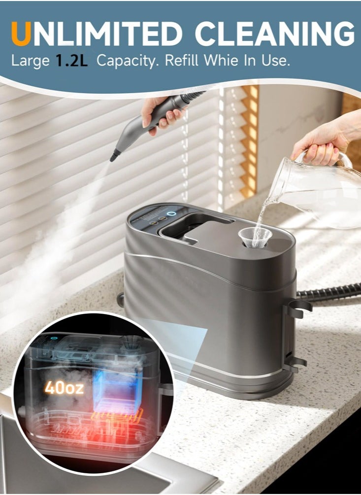 Joshberg Steam Cleaner, Powerful Multipurpose Portable Steamer for Floors, Cars, Tiles Grout Cleaning Chemical Free Disinfection Kills 99.99%* of Bacteria and Viruses  - Image 5