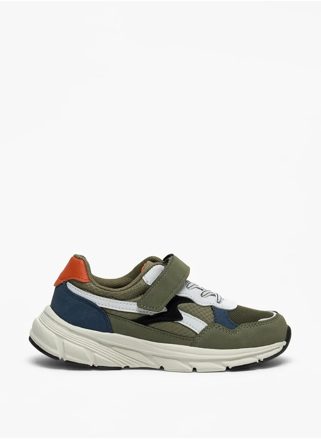 LBL by Shoexpress Panelled Sneakers with Hook and Loop Closure
