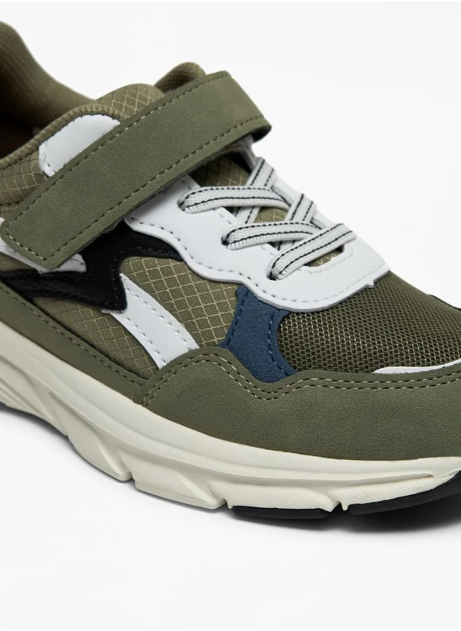 LBL by Shoexpress Panelled Sneakers with Hook and Loop Closure