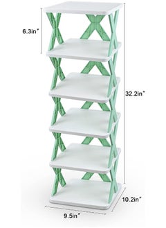Generic Shoe Rack for Entryway, Shoe Organizer for Closet, 6 Tiers Tall Shoe Shelf Storage, Small Shoes Racks, Free Standing Narrow Vertical Shoe Rack Bedroom  - Image 3