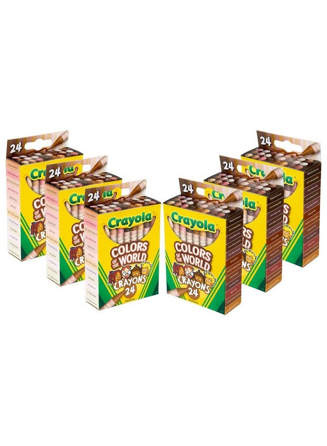 Crayola Bulk Crayon Set, Colors of The World, Multicultural Crayons, School Supplies, 6 Sets of 24 Colors - Image 1