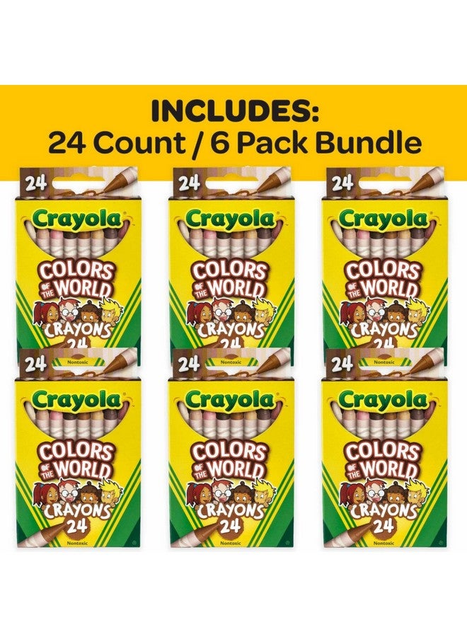 Crayola Bulk Crayon Set, Colors of The World, Multicultural Crayons, School Supplies, 6 Sets of 24 Colors - Image 2