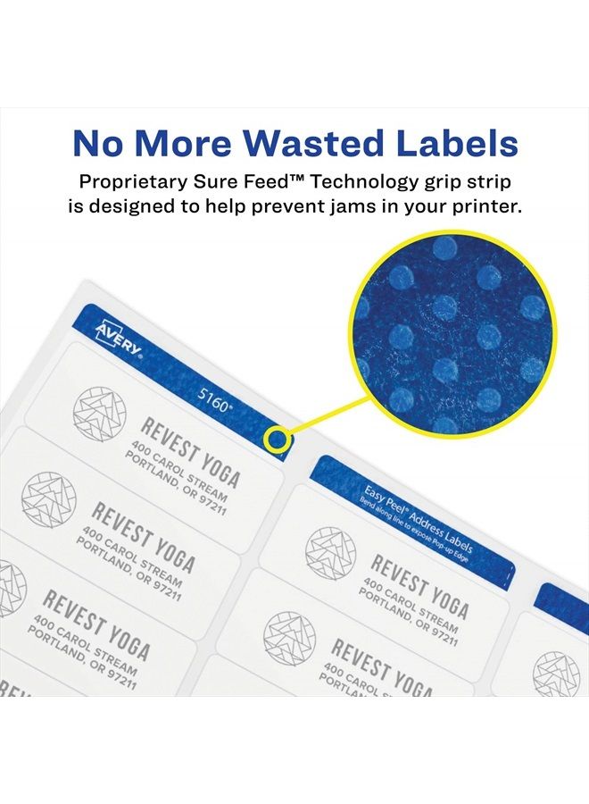 Avery High Visibility Printable Round Labels with Sure Feed, 1-2/3" Diameter, White, 600 Customizable Blank Labels (5293) - Image 3
