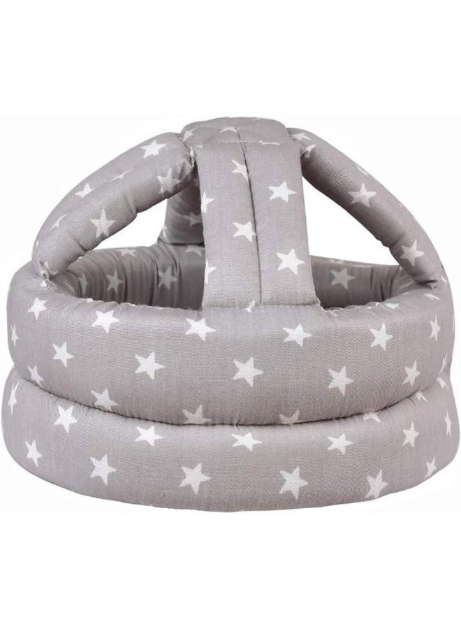 TORASO Baby Safety Helmet, Baby Infant Head Protector for Crawling, Head Cushion Bumper Bonnet, Soft Headguard for Toddler Learning to Walk, Gray Star - Image 1