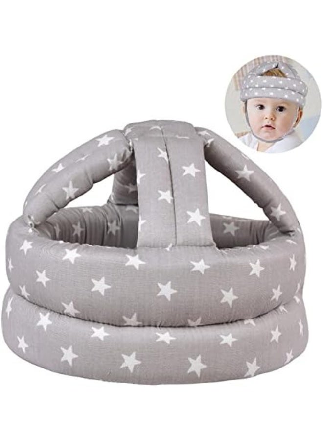 TORASO Baby Safety Helmet, Baby Infant Head Protector for Crawling, Head Cushion Bumper Bonnet, Soft Headguard for Toddler Learning to Walk, Gray Star - Image 5