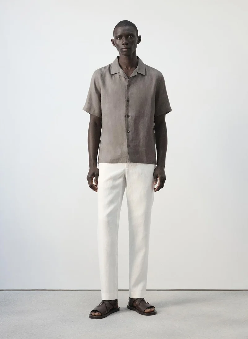 Mango Man  Slim-fit 100% linen trousers for Men | Best Price UAE