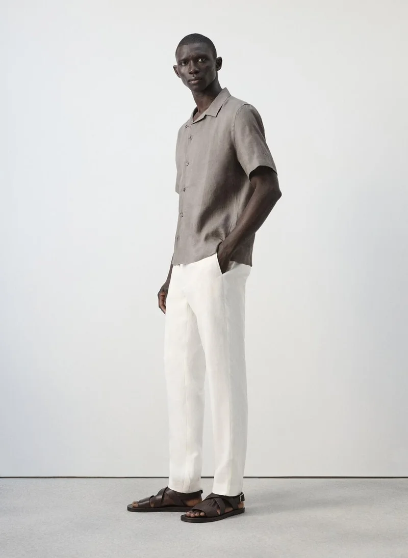 Mango Man  Slim-fit 100% linen trousers for Men | Best Price UAE