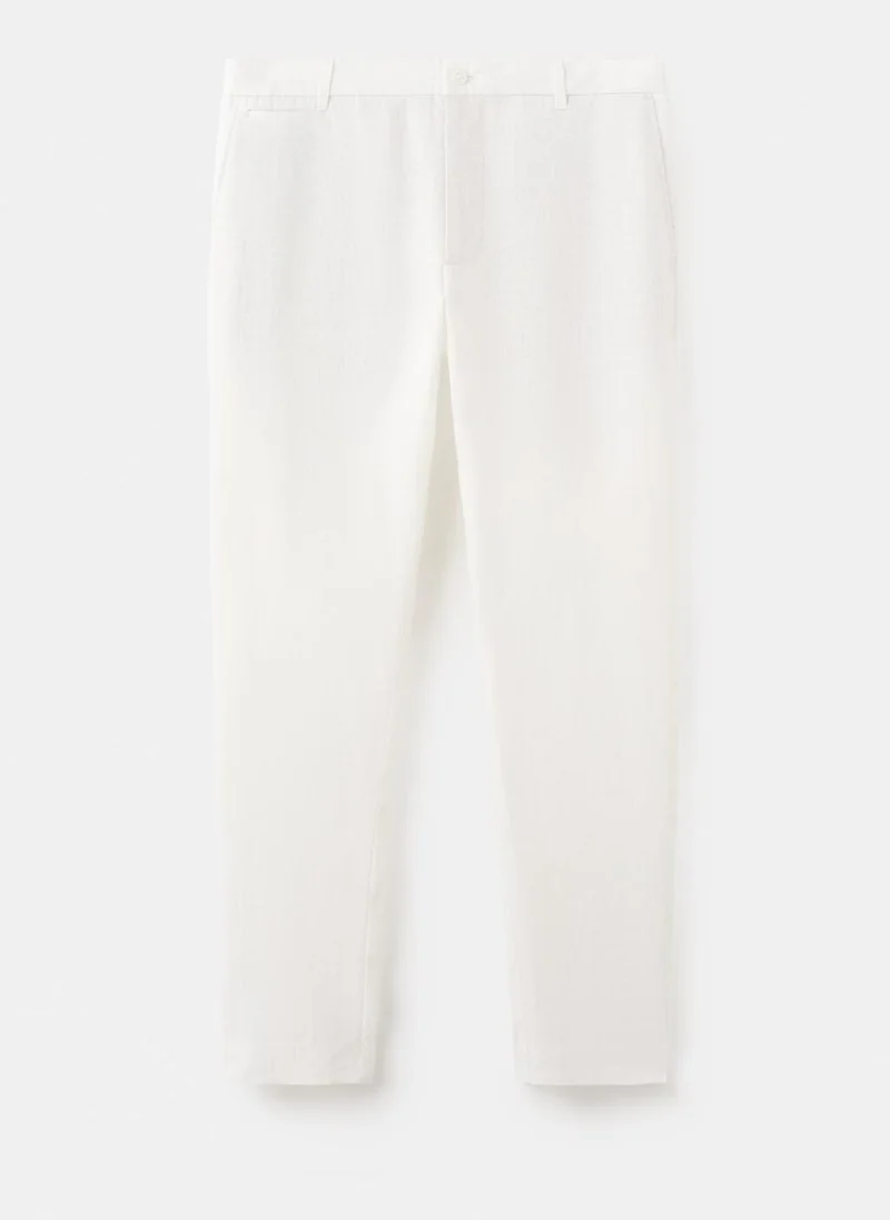 Mango Man  Slim-fit 100% linen trousers for Men | Best Price UAE