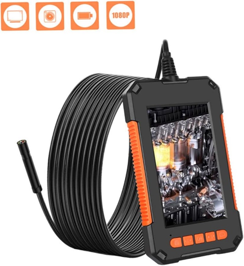 Digital Borescope Inspection Camera with Hard Wire LED Lights for Automotive Pipeline Black Orange - Image 5