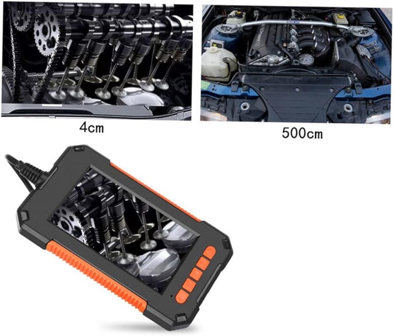 Digital Borescope Inspection Camera with Hard Wire LED Lights for Automotive Pipeline Black Orange - Image 3