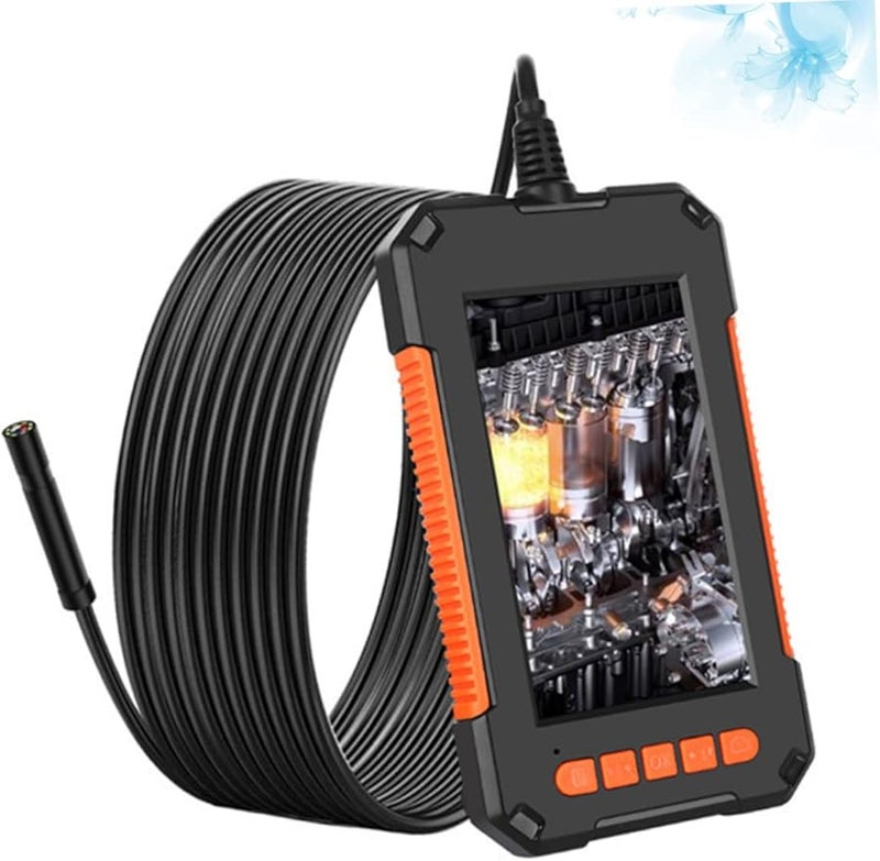 Digital Borescope Inspection Camera with Hard Wire LED Lights for Automotive Pipeline Black Orange - Image 4