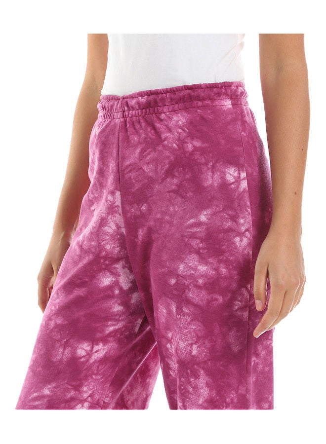 azeez Fuchsia Tie&Die Wide Leg High Waist Jogger - Image 4