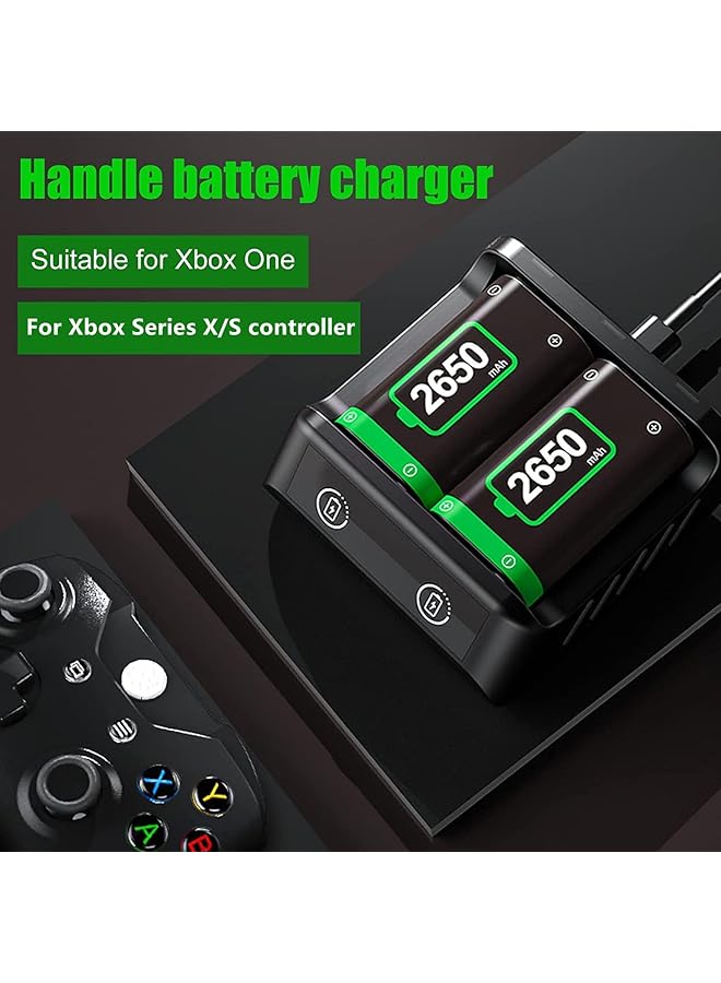 Rechargeable Battery Pack For Xbox Controllers Battery Charger Pack For Xbox One/S/X/Xbox One Elite/Xbox Series S/Xbox Series X 2*2650Mha High Capacity Battery With Fast Charger Station  - Image 2