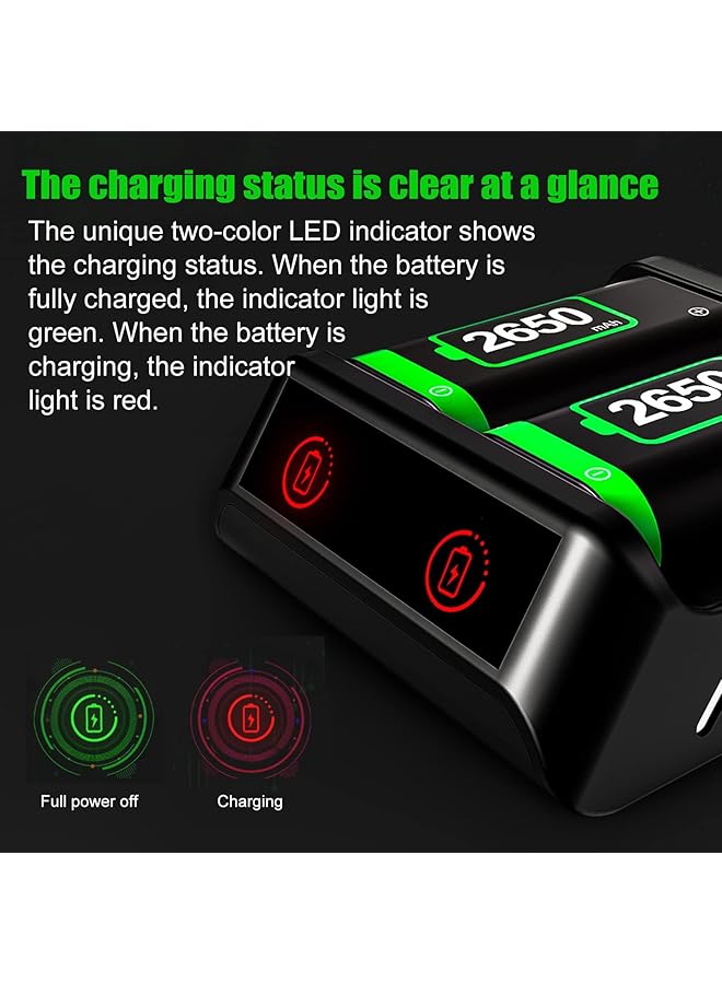 Rechargeable Battery Pack For Xbox Controllers Battery Charger Pack For Xbox One/S/X/Xbox One Elite/Xbox Series S/Xbox Series X 2*2650Mha High Capacity Battery With Fast Charger Station  - Image 4