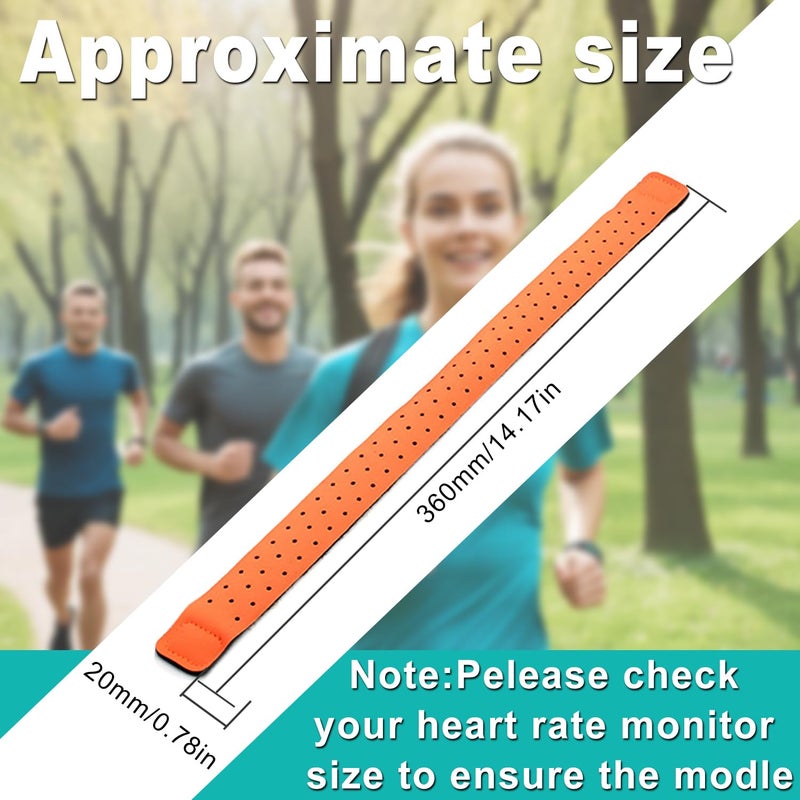 MaehSab 5 Pcs Replacement Armband Strap Heart Rate Monitor Band Soft Compatible with OTF, Orange Theory Fitness Adjustable Armband Strap (0.8 x 14.2 Inch) - Image 2