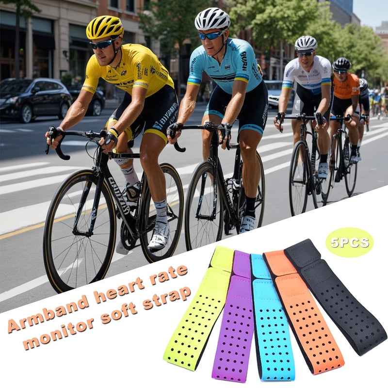 MaehSab 5 Pcs Replacement Armband Strap Heart Rate Monitor Band Soft Compatible with OTF, Orange Theory Fitness Adjustable Armband Strap (0.8 x 14.2 Inch) - Image 5