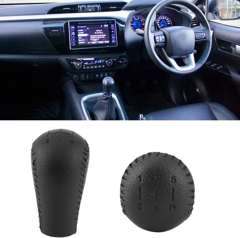 Tbest Shift Knob Hiace Gear,L200 Gear Knob Cover, MK6 MK7 2004-2014 4x4 5 Speed,Faux Leather,Black,Compact with Unique Design - Image 5