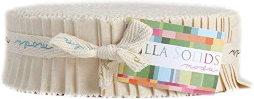 Moda Fabrics Bella Solids Natural Honey Bun 40 1.5-inch Strips Moda Fabrics 9900HB 12 - Image 1