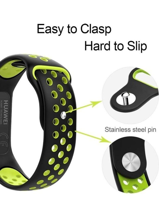 NIBEMINENT Replacement Strap For Huawei Honor Band 4 Running Version/Band 3e Black/Yellow - Image 3