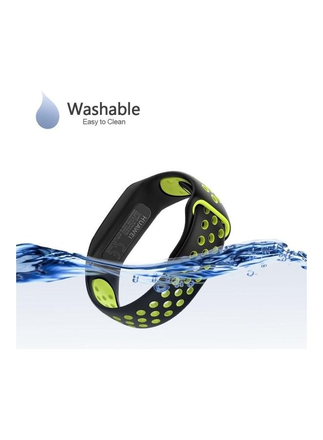 NIBEMINENT Replacement Strap For Huawei Honor Band 4 Running Version/Band 3e Black/Yellow - Image 2