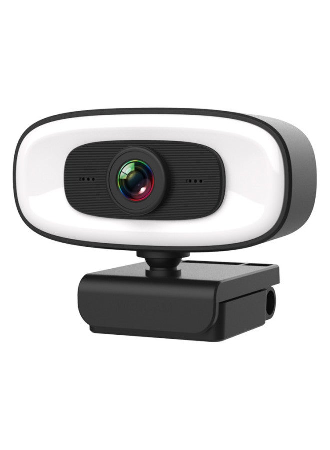 4K Computer Camera Desktop Notebook Webcam With Fill Light 1080p HD Webcam-Color:Black - Image 1