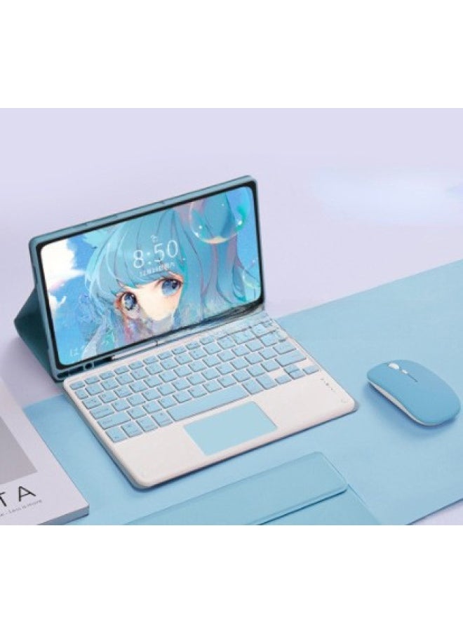 Applicable To Samsung A9Plus With Pen Slot Protective Cover S9FE Split Bluetooth Touch Keyboard X810 Colorful Backlight-Color:Sky Blue ]-Product Type:Tab S9FE Plus12.4(X610/616) With 12-inch Keyboard  - Image 1