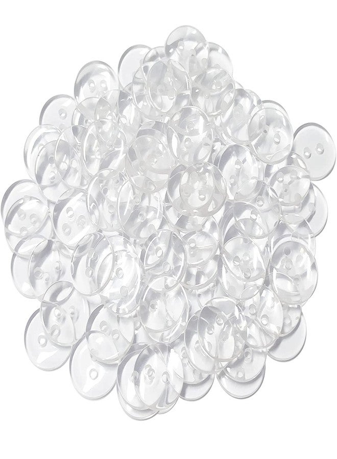 yuntop 100 Pcs Buttons 2 Hole, Resin Clear Buttons for Sewing and DIY Craft (1/2 Inch) - Image 1