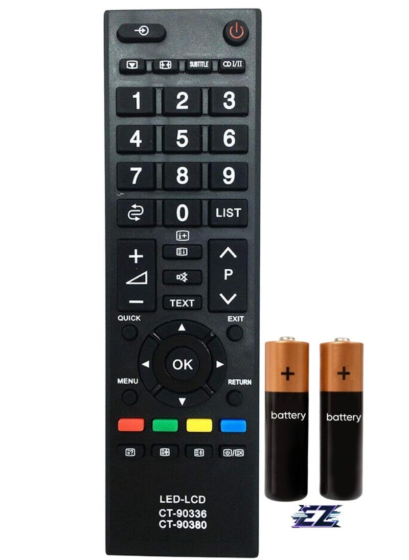 SmartGrist New Remote Control CT-90336 CT-90380 Replacement for Toshiba HDMI LED TV 23PB200 Series 29PB200 Series 32PB200 Series 40PB200 Series 29PB202 Series 23PU200 Series 32PU200 Series 40PU200 Series with battery - Image 1