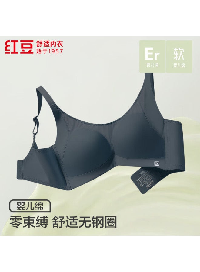 hongdou Hodo Baby Cotton 100% Mulberry Silk Lining Crescent Support Side-gathering Nursing Bra Without Underwire - Image 3