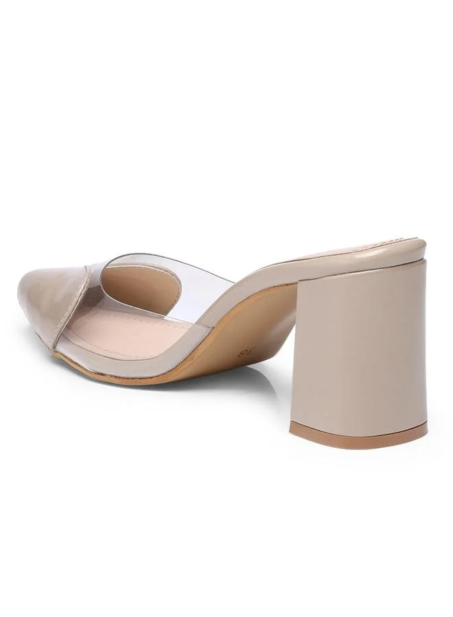 GNIST GNIST Plain Pointed Toe Block Heel Mules