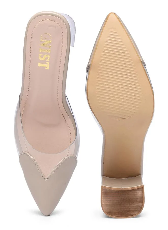 GNIST GNIST Plain Pointed Toe Block Heel Mules