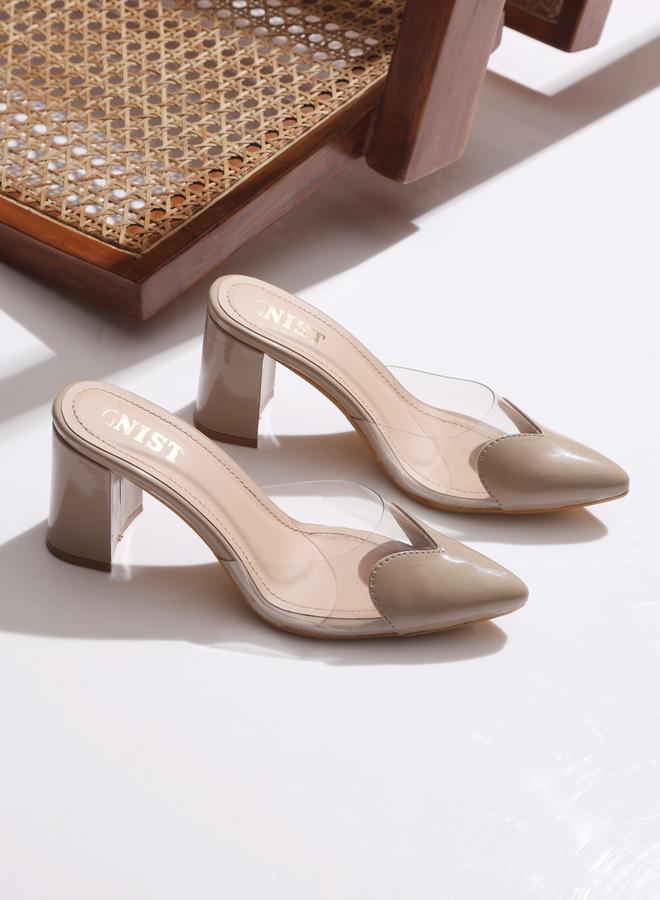 GNIST Plain Pointed Toe Block Heel Mules - Image 5