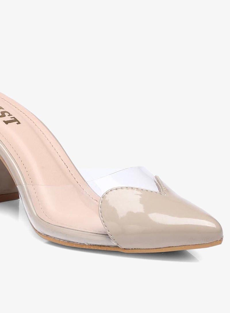 GNIST Plain Pointed Toe Block Heel Mules - Image 3