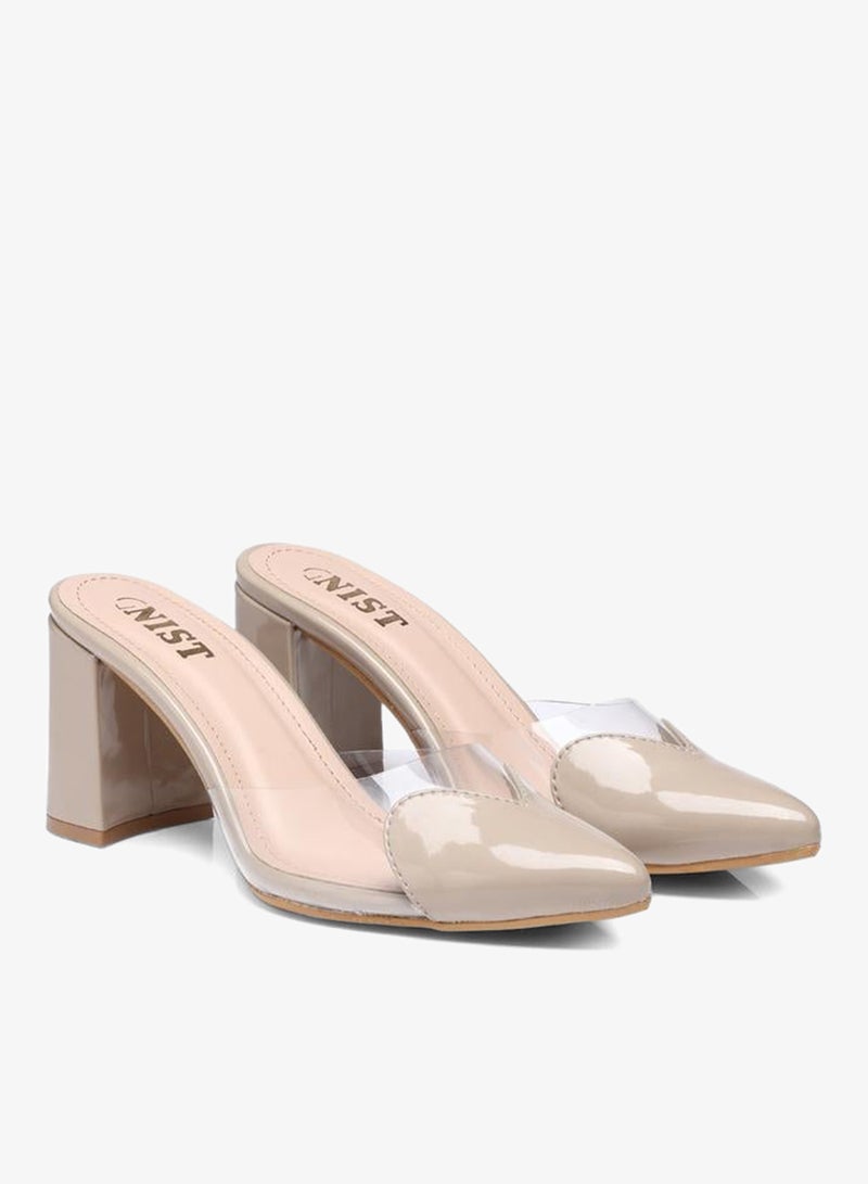 GNIST Plain Pointed Toe Block Heel Mules - Image 4