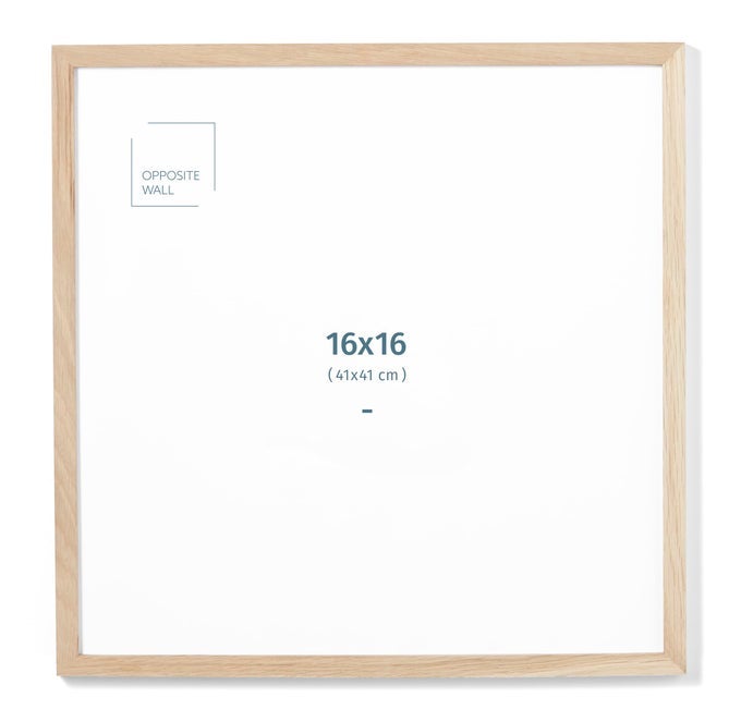 16x16 in Natural Solid Oak Wood Picture Frame Lightweight Versatile Shatterproof Wall Hanging Poster or Photo Frame Wall Decor for Office Gallery Home