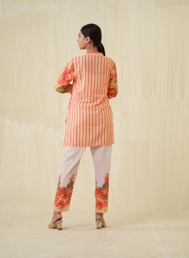 DW Floral Printed Longline Top and Trousers Co-Ords - Image 3