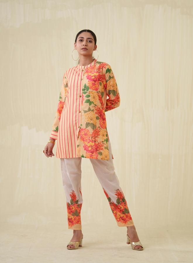 DW Floral Printed Longline Top and Trousers Co-Ords - Image 4