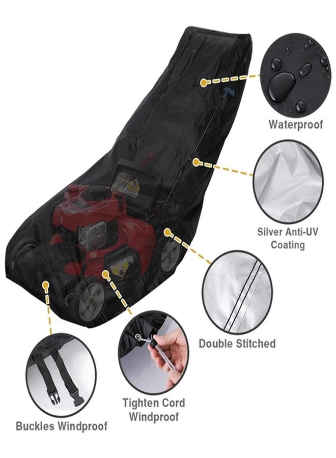 Moyubath Lawn Mower Cover,Waterproof Heavy Duty Push Mower Covers,Dust UV Protection Universal Oxford Lawn Mower Cover with Drawstring & Storage Bag(76" x 21" x 44") - Image 3