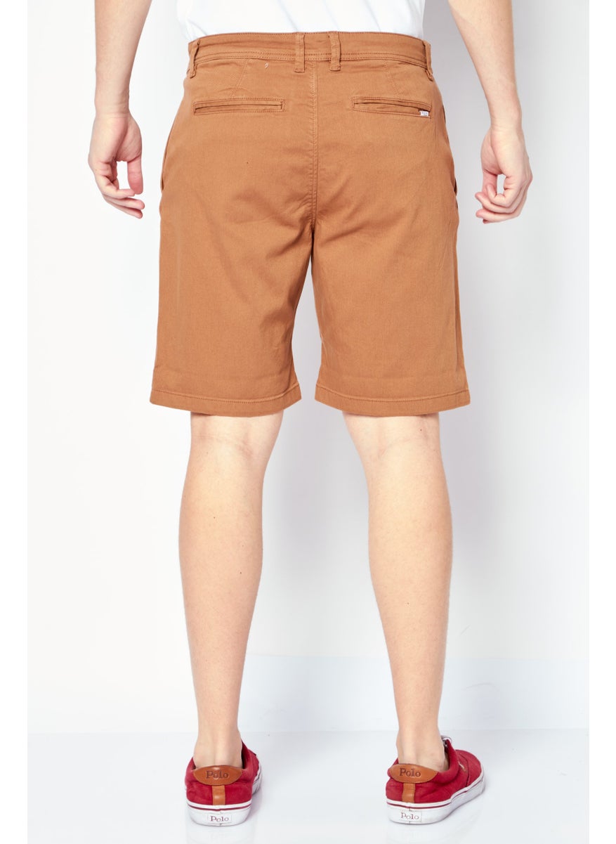 Selected Homme Men Solid Chino Shorts, Brown  - Image 4