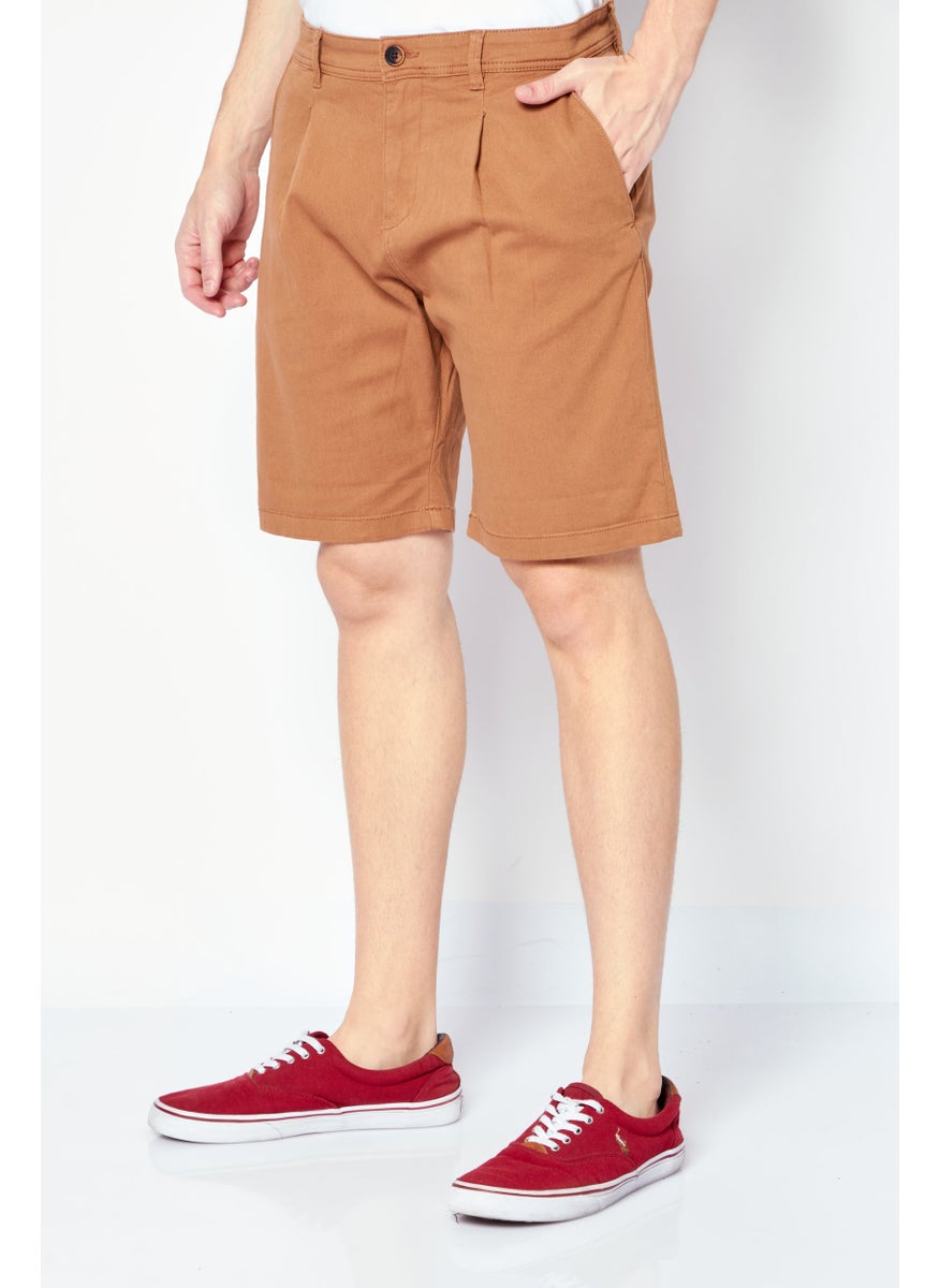 Selected Homme Men Solid Chino Shorts, Brown  - Image 2