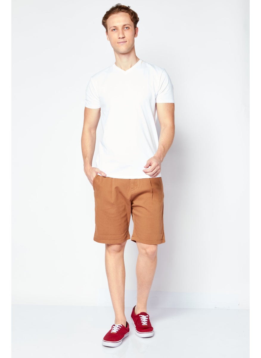 Selected Homme Men Solid Chino Shorts, Brown  - Image 3