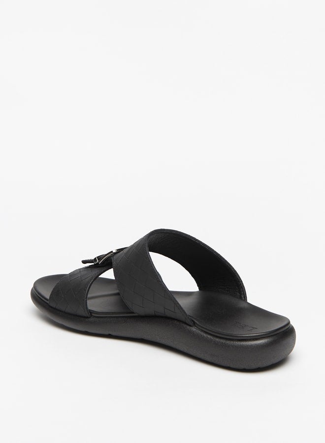 LBL by Shoexpress Men's Weaved Slip-On Sandals with Buckle Detail - Image 2