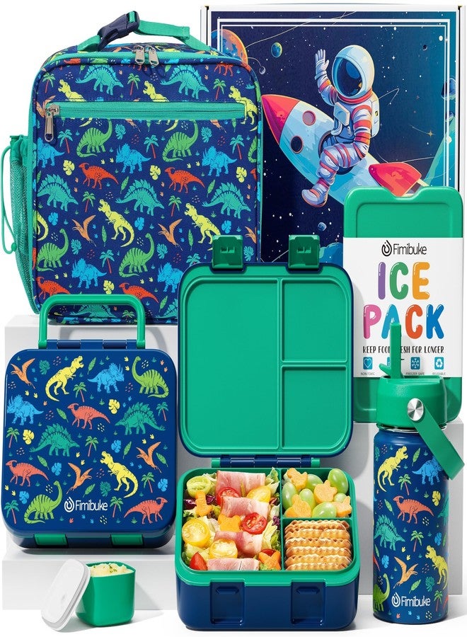 Fimibuke Bento Lunch Box for Kids - Toddler Snack Bento Box Container with 3 Compartments, Stainless Steel Water Bottle, Insulated Lunch Bag, Ice Pack Set for Ages 3-12 Girl Boy Daycare Back to School - Image 1