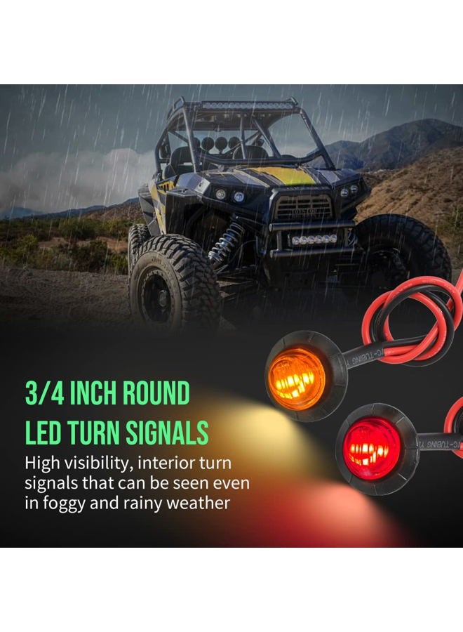 MOTOQUEEN UTV Turn Signal Kit Universal ATV Street Legal Kit with Rocker Switch Side by Side Turn Signal Light Kit for ATV UTV, Fits For Polaris Ranger RZR - Image 2